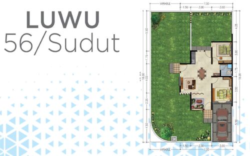 foto denah rumah tipe LUWU perumahan SA12.6-01 CLUSTER DAMAR KHI