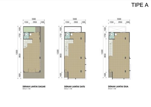 foto denah rumah tipe A (Hook) perumahan Ruko Pasar Modern Timur Tahap 2
