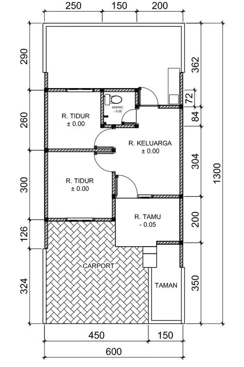 foto denah rumah tipe 36/153 perumahan BUKIT ELANG RESIDENCE CLUSTER WALLACE