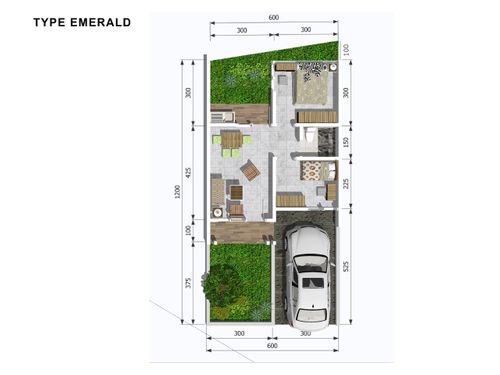 foto denah rumah tipe EMERALD perumahan JADE PARK SERPONG 2