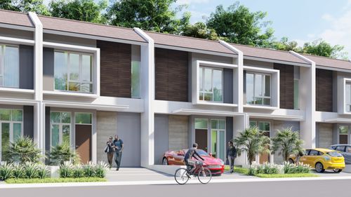 foto tampak rumah tipe Hook 46/72 perumahan Royal Sentraland