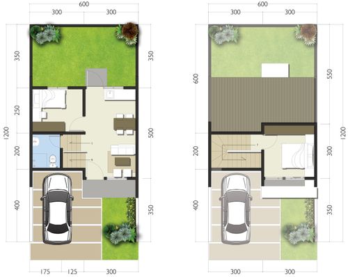 foto denah rumah tipe Hook 46/72 perumahan Royal Sentraland