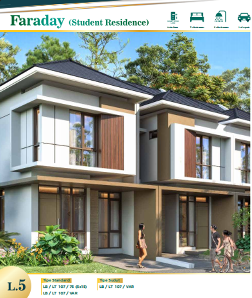 foto tampak rumah tipe FARADAY STD-STANDARD perumahan CITRA RAYA - CLUSTER ACADEMIA PAVILION