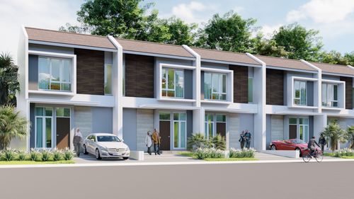 foto tampak rumah tipe 50/72 perumahan Royal Sentraland