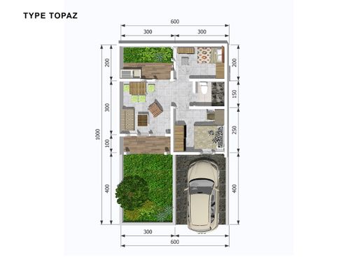 foto denah rumah tipe TOPAZ perumahan JADE PARK SERPONG 2