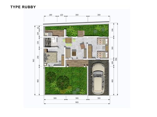 foto denah rumah tipe RUBBY perumahan JADE PARK SERPONG 2