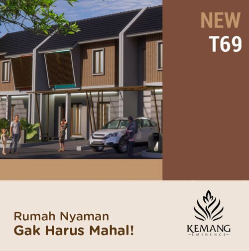 foto tampak rumah tipe 69/105 perumahan KEMANG EMINENCE