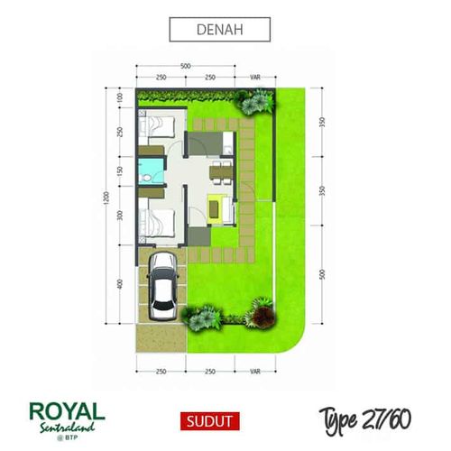foto denah rumah tipe Hook 27/110 perumahan Royal Sentraland