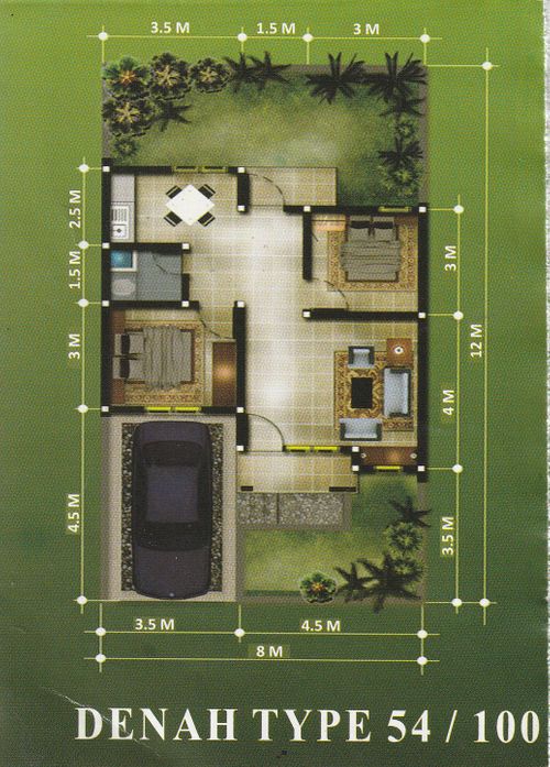 foto denah rumah tipe rose perumahan Tasnim leles Regency