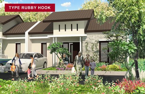 foto tampak rumah tipe RUBBY HOOK perumahan JADE PARK SERPONG 2