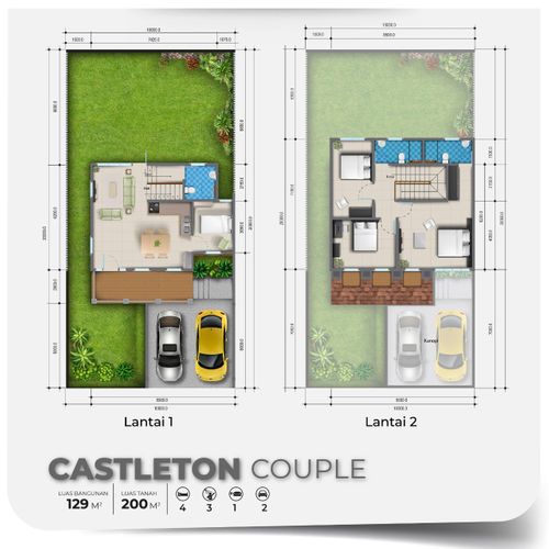 foto denah rumah tipe CASTLETON COUPLE perumahan ROYAL TAJUR RESIDENCE, CLUSTER AVEBURY