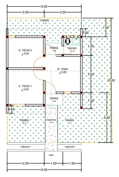 foto denah rumah tipe E20-1 perumahan Kepuren Residence (Kepuren)