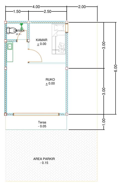 foto denah rumah tipe Ruko Punai - 1 perumahan Kepuren Residence (Kepuren)