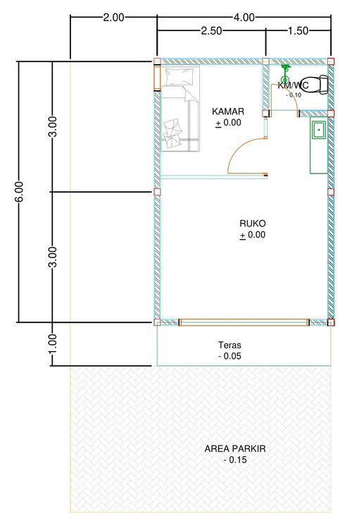foto denah rumah tipe Ruko Punai - 4 perumahan Kepuren Residence (Kepuren)