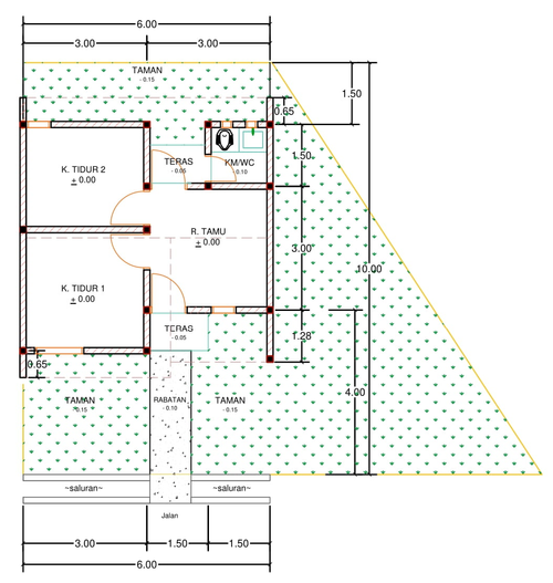 foto denah rumah tipe E27-14 perumahan Kepuren Residence (Kepuren)