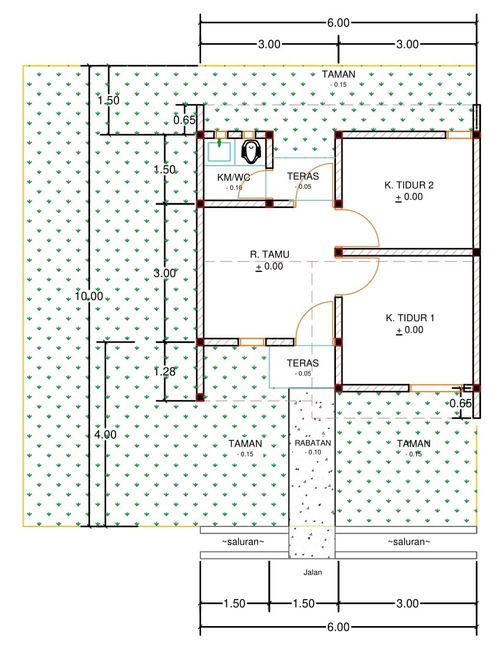 foto denah rumah tipe E28-22 perumahan Kepuren Residence (Kepuren)