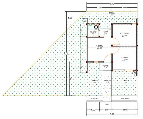 foto denah rumah tipe F26A-12A perumahan Kepuren Residence (Kepuren)