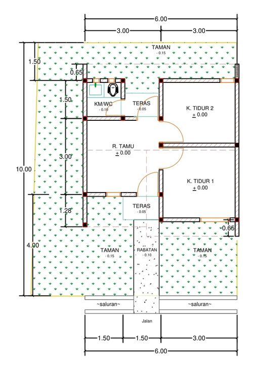 foto denah rumah tipe F21-26 perumahan Kepuren Residence (Kepuren)