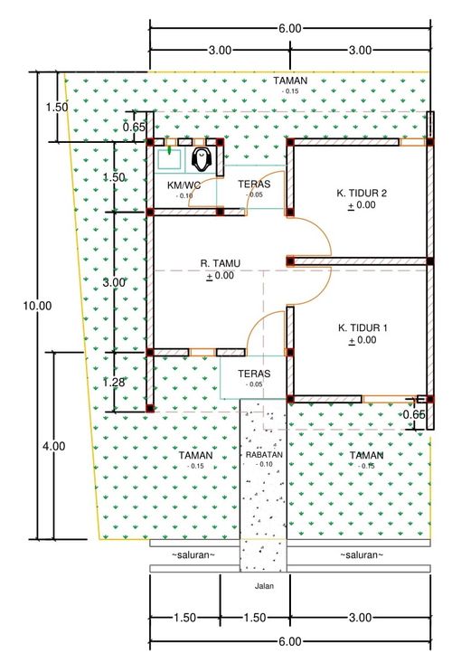 foto denah rumah tipe G02-4 perumahan Kepuren Residence (Kepuren)