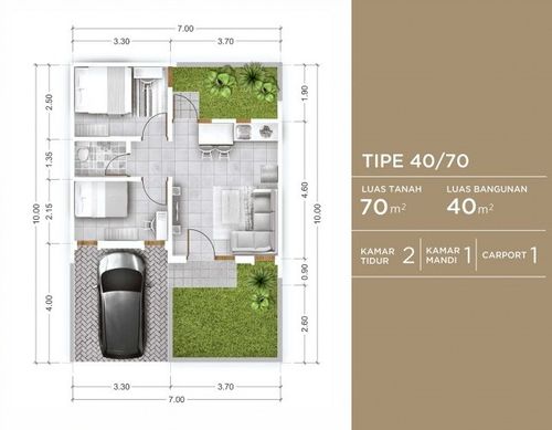 foto denah rumah tipe 40/153 perumahan TERA DAMAI