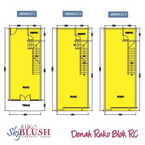 foto denah rumah tipe 162/100 perumahan RUKO SKY BLUSH