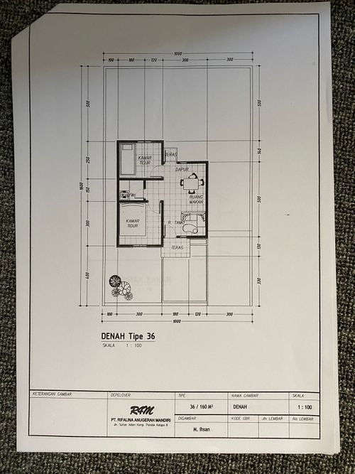 foto denah rumah tipe 36 perumahan KOMPLEK RIFALINA INDAH