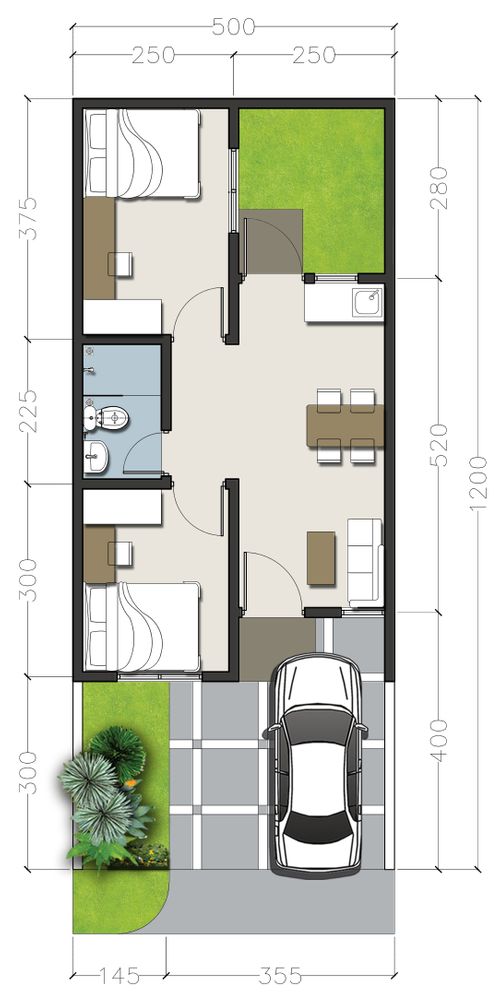 foto denah rumah tipe HOOK 38/70 perumahan ROYAL SPRING