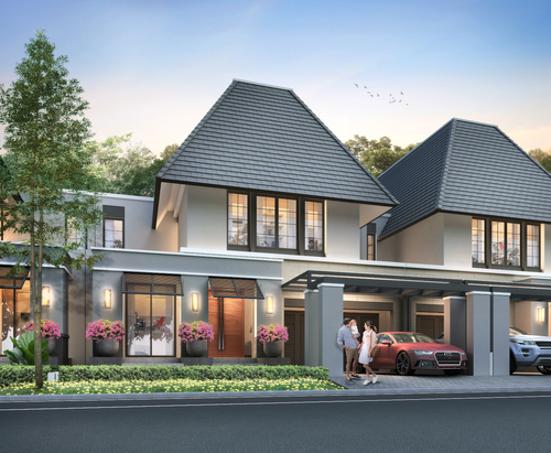 foto tampak rumah tipe ALEXANDRITE perumahan CitraLand Puncak Tidar Malang