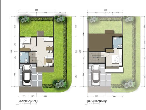 foto denah rumah tipe HOOK 50/107 perumahan ROYAL SPRING