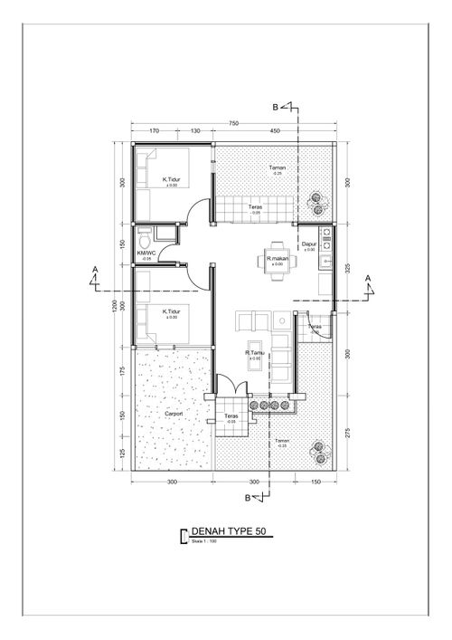 foto denah rumah tipe ALAMANDA 50 perumahan PERUMAHAN CENDRAWASIH GREEN RESIDENCE