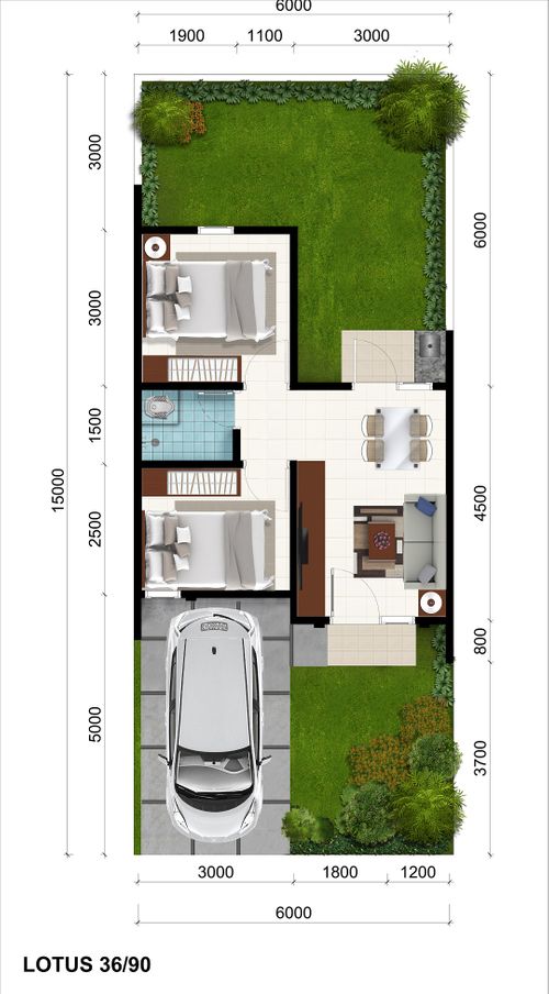foto denah rumah tipe Lotus 4 Hoek 135 (17-Des-21) perumahan CitraIndah City