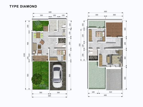 foto denah rumah tipe DIAMOND perumahan JADE PARK SERPONG 2 TAHAP 2