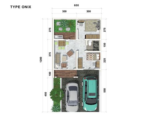 foto denah rumah tipe ONIX perumahan JADE PARK SERPONG 2 TAHAP 2