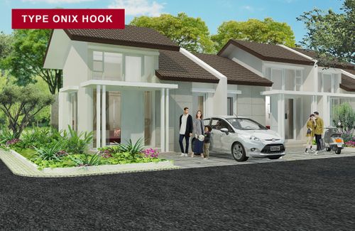 foto tampak rumah tipe ONIX HOOK perumahan JADE PARK SERPONG 2 TAHAP 2