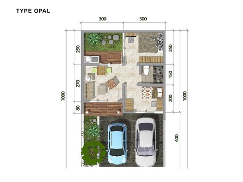 foto denah rumah tipe OPAL perumahan JADE PARK SERPONG 2 TAHAP 2