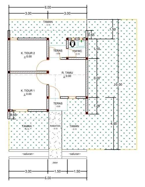 foto denah rumah tipe E28-1 perumahan Kepuren Residence (Kepuren)
