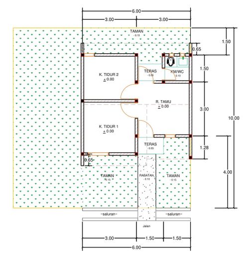 foto denah rumah tipe E28-11 perumahan Kepuren Residence (Kepuren)