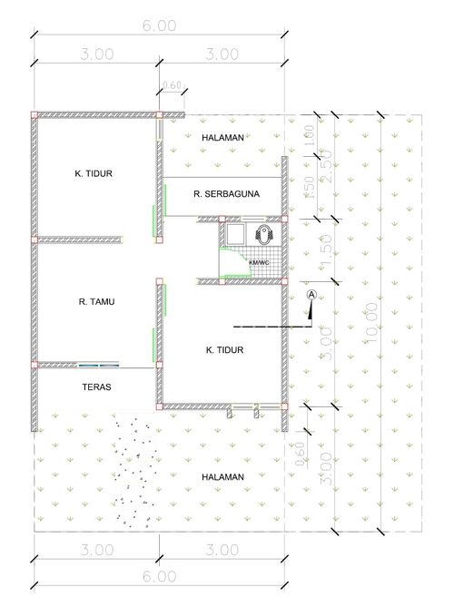 foto denah rumah tipe F26-33 perumahan Puri Anggrek Serang 3 Kalodran