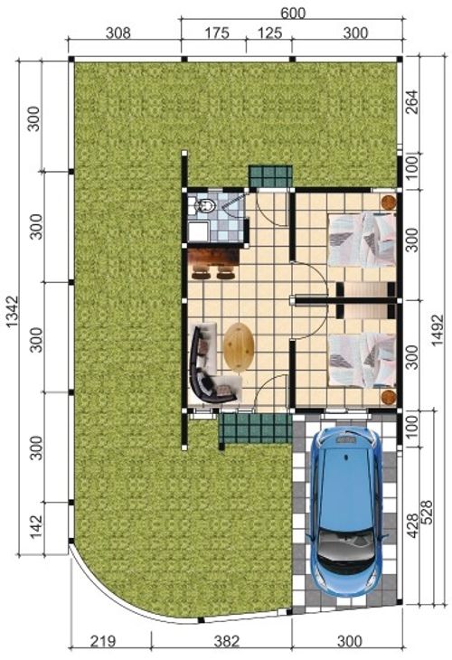 foto denah rumah tipe NEW EMERALD POJOK (903) perumahan HEAVENLAND PARK