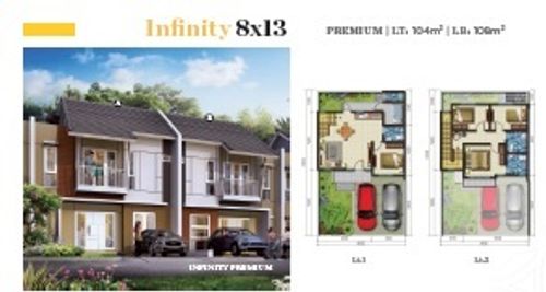 foto tampak rumah tipe INFINITY HOEK perumahan Summarecon Emerald Karawang - Cluster Advani