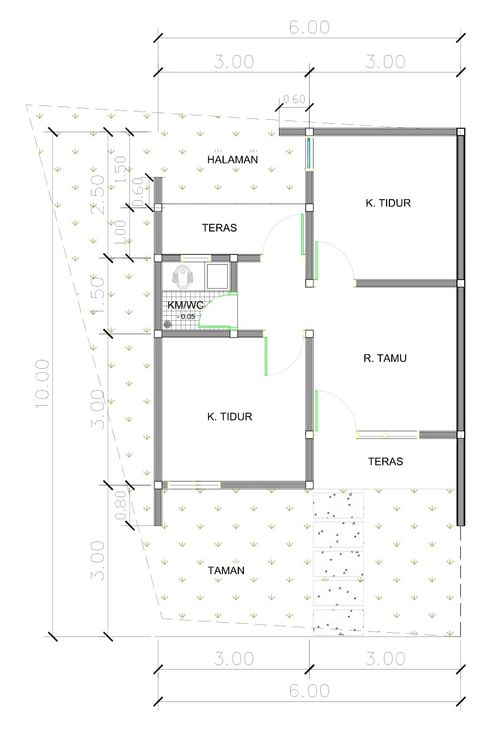foto denah rumah tipe E01-14 perumahan Puri Anggrek Serang 4 Teritih
