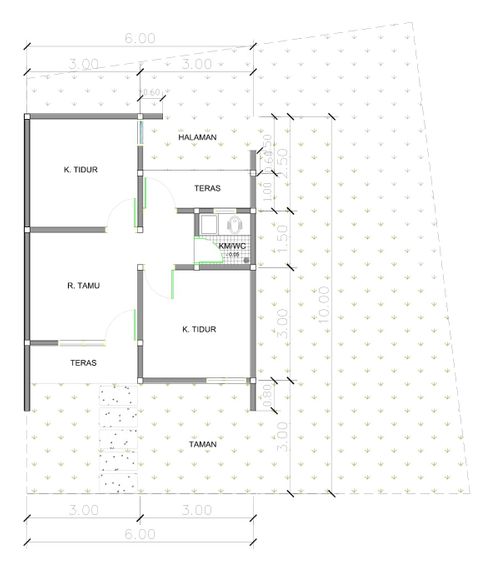 foto denah rumah tipe F11A-1 perumahan Puri Anggrek Serang 4 Teritih