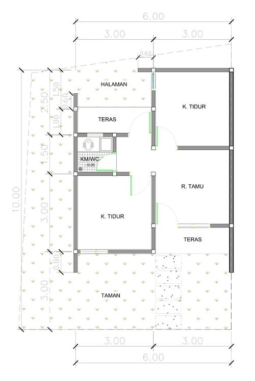 foto denah rumah tipe F11A-2 perumahan Puri Anggrek Serang 4 Teritih