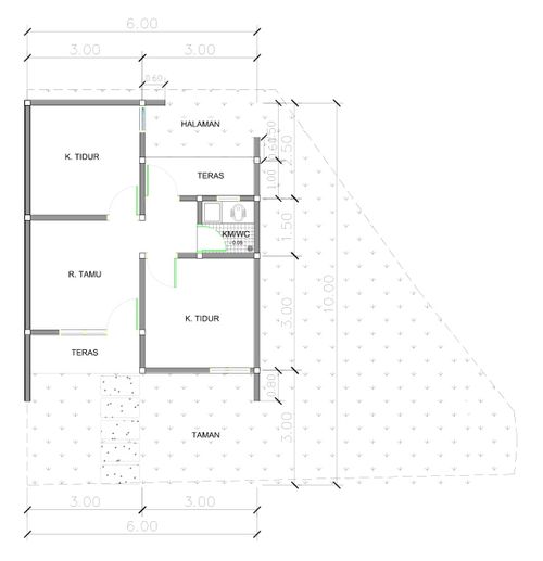 foto denah rumah tipe F11B-3 perumahan Puri Anggrek Serang 4 Teritih