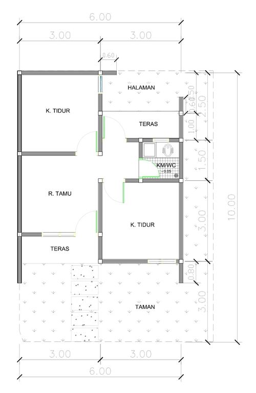 foto denah rumah tipe G12A-4 perumahan Puri Anggrek Serang 4 Teritih