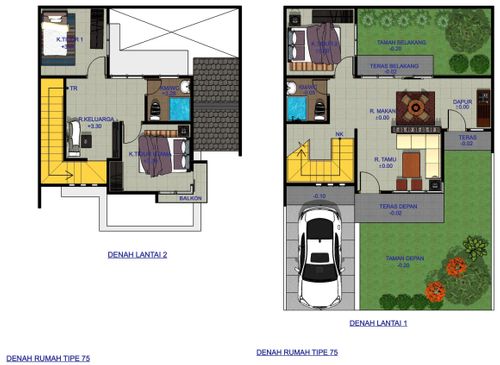 foto denah rumah tipe 75 perumahan Samira Residence