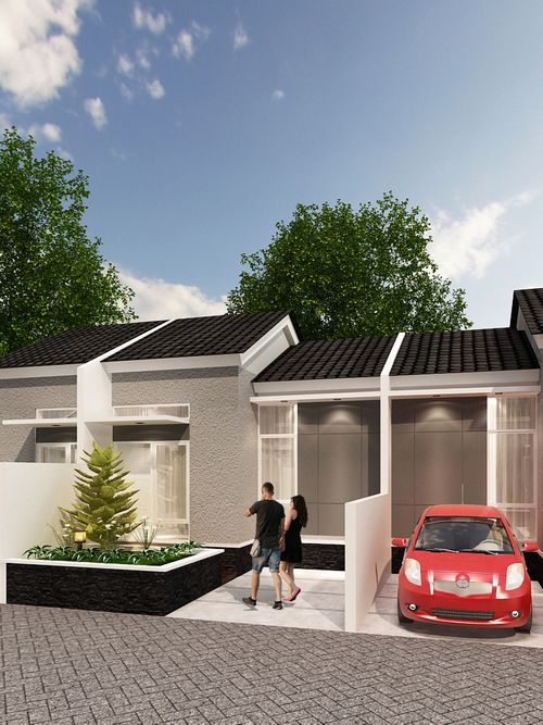 foto tampak rumah tipe Cluster Pinus 40A perumahan MEGAH NUSA MADANI