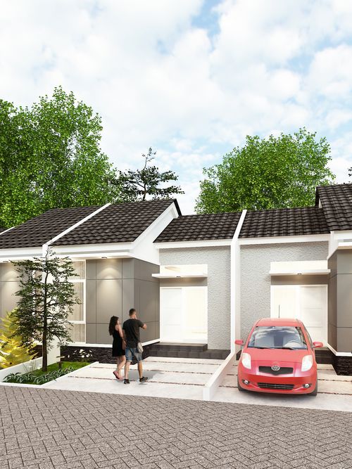 foto tampak rumah tipe Cluster Pinus 40B perumahan MEGAH NUSA MADANI