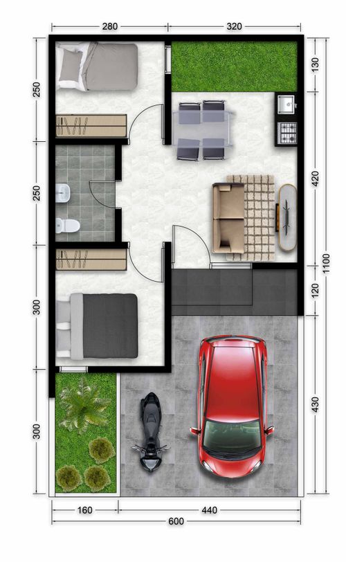 foto denah rumah tipe Cluster Pinus 40B perumahan MEGAH NUSA MADANI
