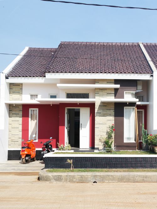 foto tampak rumah tipe Cluster Cempaka 83 perumahan MEGAH NUSA MADANI